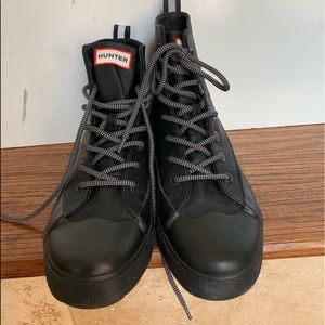 Hunter Canvas lace up Derby boots